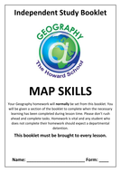 ks3 map skills homework booklet teaching resources