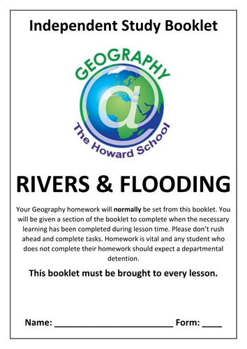 KS3 Rivers and Flooding Homework Booklet