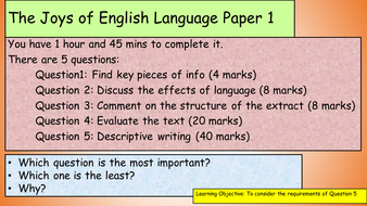 English Language Paper 2 Question 5 / GCSE English ...