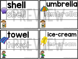 summer tracing fine motor and vocabulary development teaching resources