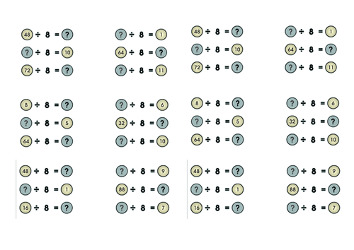 times and divide by 4 and 8 | Teaching Resources