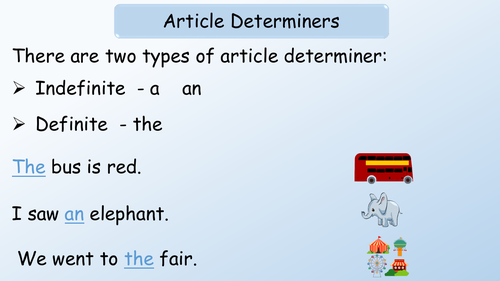 Determiners SATS Revision Teaching Resources