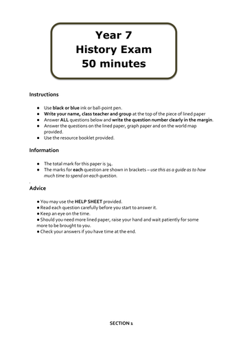 year 7 history crusades sources exam mark scheme and