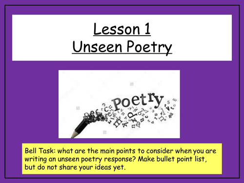 Unseen Poetry Lesson for the poem City Lilacs and Huw's Farm