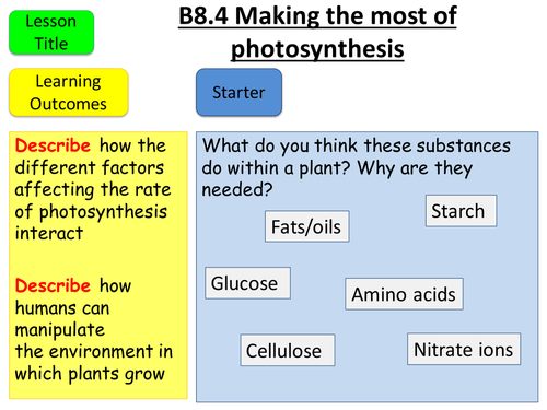 AQA GCSE B8.4 Making the most of photosynthesis | Teaching Resources
