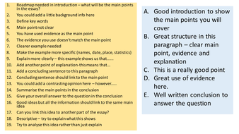 feedback to an essay