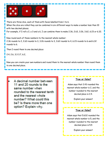 Round decimals with 2 decimal places to the nearest whole number and to ...