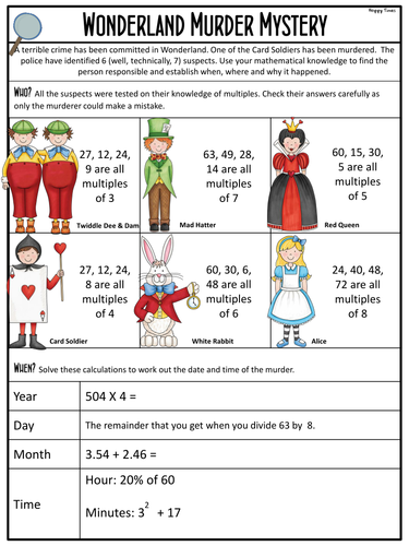 Maths  Murder Mystery  (KS2 Revision, SATs)