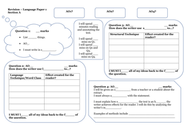 AQA LANGUAGE PAPER 1 REVISION MAT | Teaching Resources