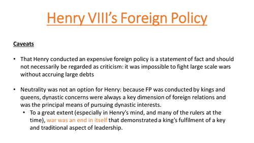 Henry VIII & Foreign Policy up to 1529