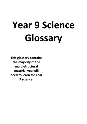 KS3 Year 9 - Glossary