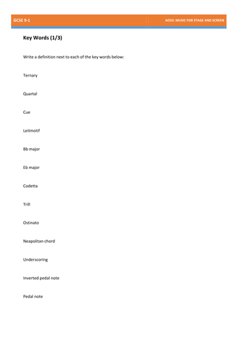 John Williams ' Star Wars: Main Title/Rebel Blockade Runner' Edexcel ...