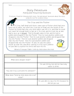 Asking and Answering Questions (The Crow and the Pitcher) {Freebie ...