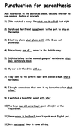 Punctuation and Parenthesis Worksheets KS2 | Teaching Resources