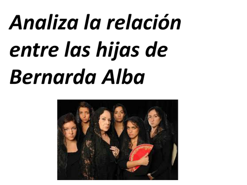La relación entre las hijas en La Casa de Bernarda Alba.