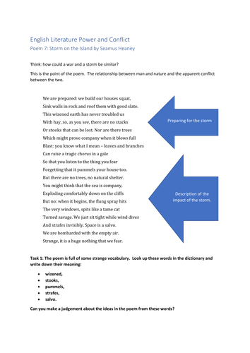 AQA Eng Lit Anthology Storm on the Island