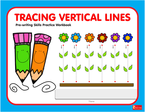 tracing vertical lines workbook teaching resources