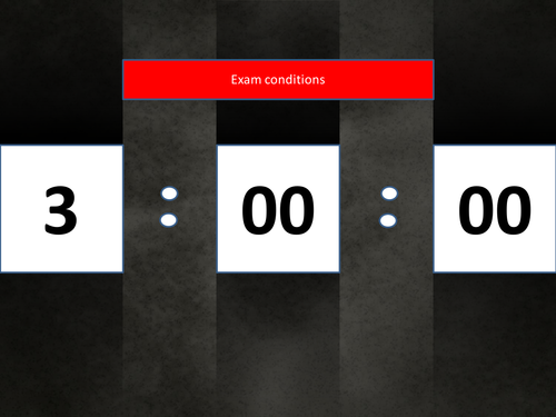 3 hour powerpoint timer. count down clock for mock exams