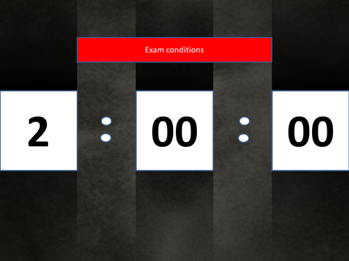 2 hour monolith powerpoint timer, count down clock. mock exams, controlled assessments.