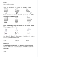 primary homework pyramids