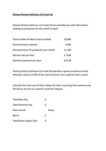 AAT Level 3 Costing - 4 activities