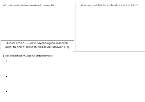 Psychology Revision / Exam skills / A* preparation