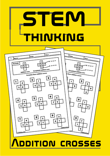 Addition Crosses Math Puzzle Worksheets | Teaching Resources