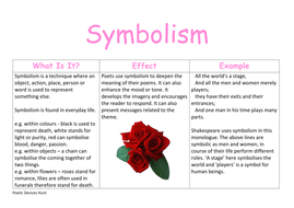 poetic device gcse devices docx posters symbolism kb