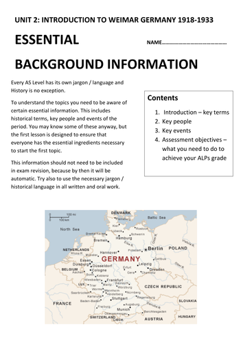 INTRODUCTION TO WEIMAR GERMANY 1918-1933 | Teaching Resources