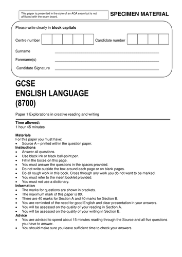 aqa-english-language-paper-1-introduction-teaching-resources-eduqas