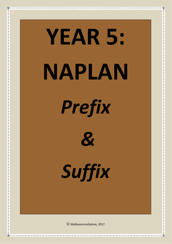 NAPLAN: Year 5 Prefix-Suffix Worksheet