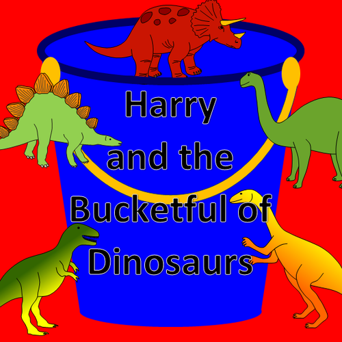 harry and his bucketful of dinosaurs colouring