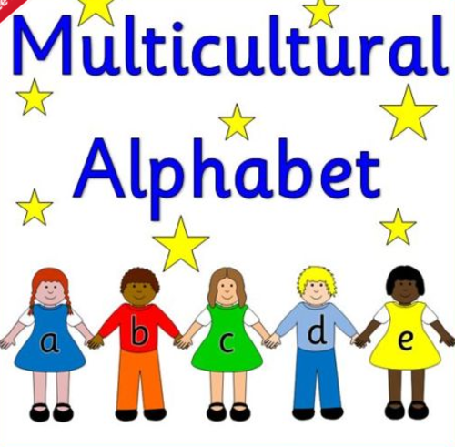 Multicultural Alphabet Line display
