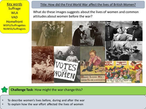 WW1: How did the First World War affect Women in Britain? | Teaching ...