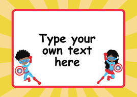 Superheroes Display Banner With Display Cards Instant Display