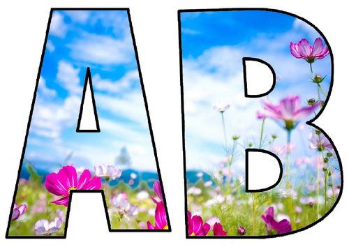 SPRING THEMED DISPLAY LETTERING- LETTERS, NUMBERS, PUNCTUATION- SEASONS ...