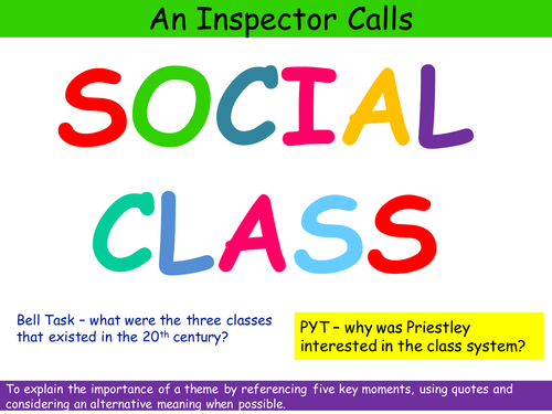 An Inspector Calls Social Class Theme