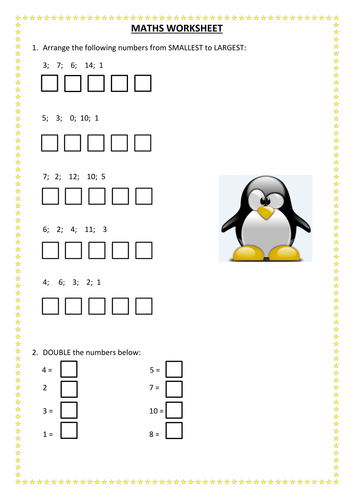 Maths Worksheet Stage 1 | Teaching Resources