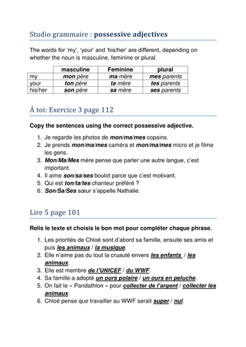 Mes priorités - Studio 3 Vert Module 5 Unit 2 | Teaching Resources