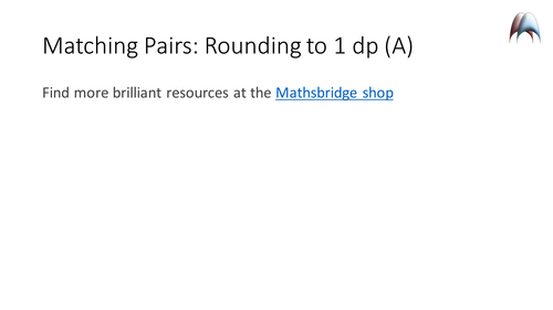 Matching Pairs - Rounding decimals