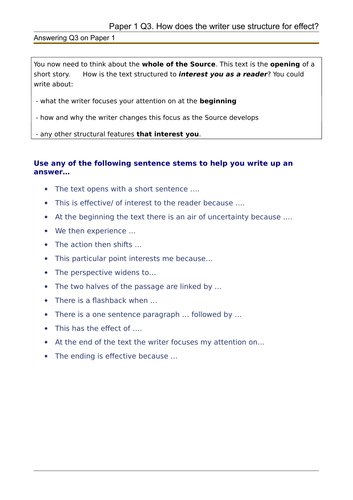 Gcse english language paper 1 picture