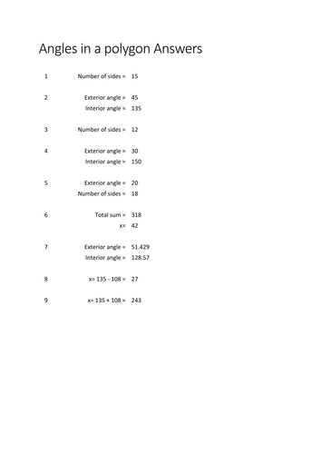 Angles in a Polygon Revision lesson | Teaching Resources