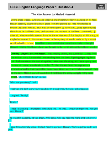 GCSE English AQA 9-1 Paper 1 Question 4 revision | Teaching Resources