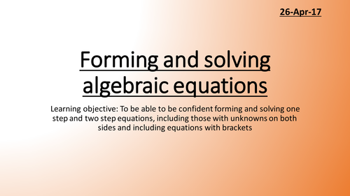 Solving Linear Equations Resources | Tes