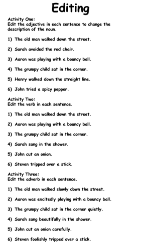 editing writing ks2 teaching resources