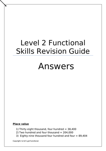 Functional Skills Maths L2 Revision Workbook includes answers ...