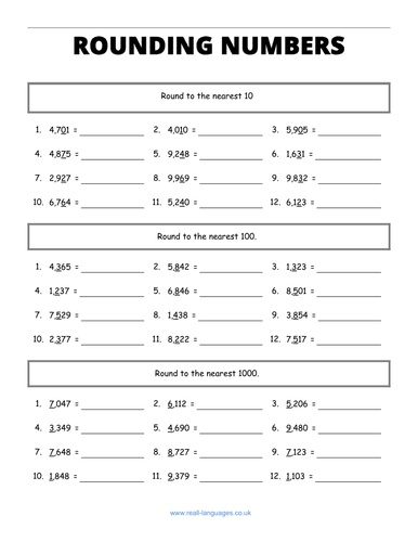 Rounding Whole Numbers: KS2 Maths Worksheets | Teaching Resources