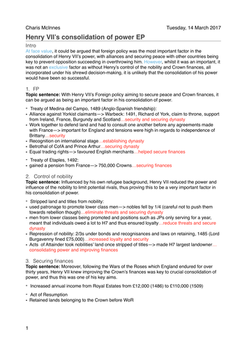 Henry vii consolidation of power essay 07 image