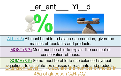 GCSE Chemistry AQA (New Spec) Quantitative Lesson 4 - Percentage Yield