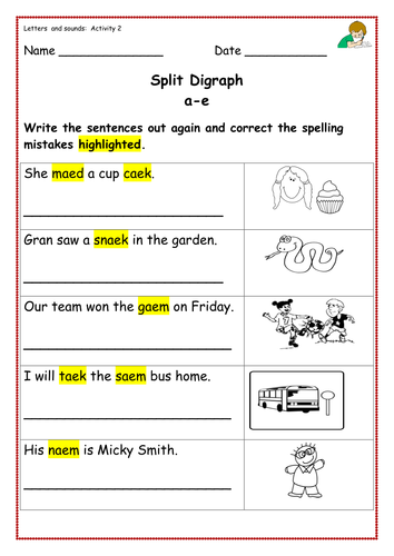 split digraphs phonics worksheets keystage 1 teaching resources